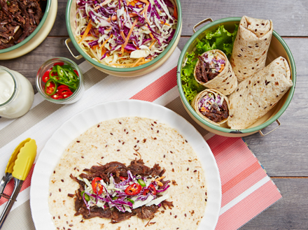 Pulled Lamb in Sweet Soy and Spicy Slaw