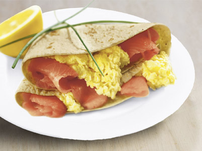 Scrambled Egg & Smoked Salmon Breakfast Mini Wraps