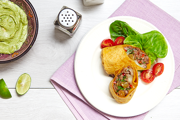 Lamb Mince Roll with Avocado Mash