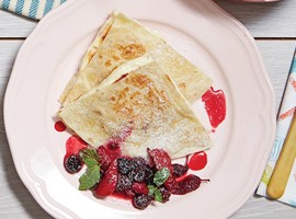 Cheesecake Quesadillas With Berry Compote