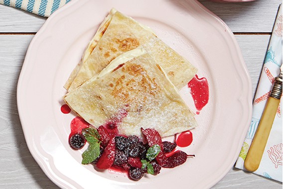 Cheesecake Quesadillas With Berry Compote