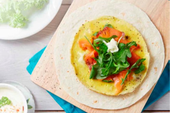 Smoked Salmon Omelette Wrap