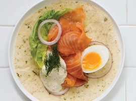 Smoked Salmon & Egg Wrap with Mustard-Dill Mayonnaise