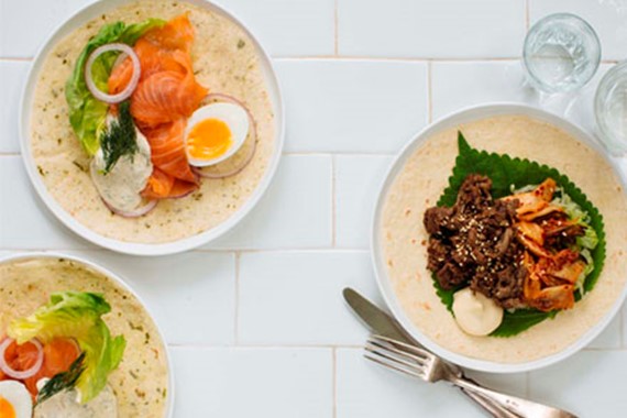 Beef bulgogi and kimchi wrap