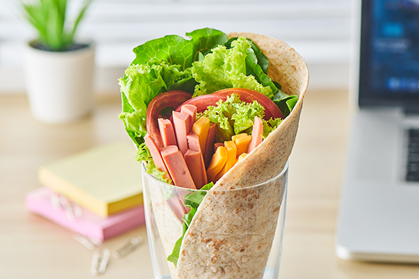 Cheese, Sausage & Lettuce Roll