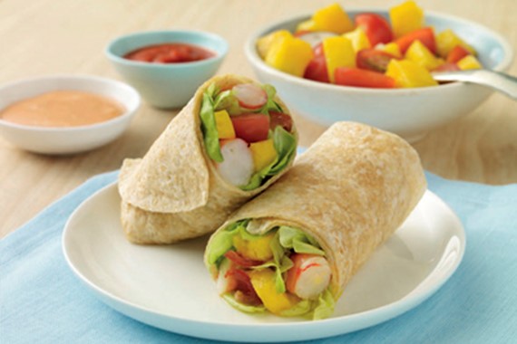 Mango Prawn Salad Wrap