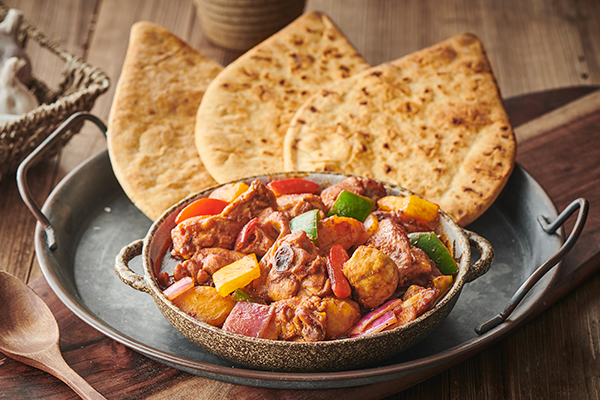Naan with Sauted Spicy Chicken