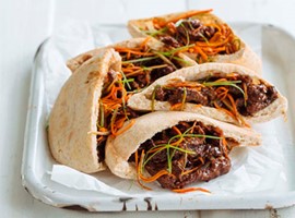 Crispy Beef and Carrot Pita