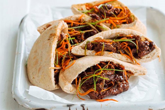 Crispy Beef and Carrot Pita