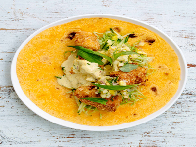 Laksa Fried Chicken Wrap with Pineapple Salsa