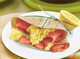 Scrambled Egg & Smoked Salmon Breakfast Wrap