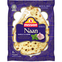 An image of Mission Garlic & Herb Naan