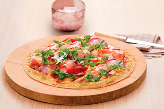 Shaved Ham, Char-grilled Caosicum & Rocket Pizza