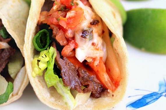 Kimchi & Beef Pita with Miso Soup (pita)